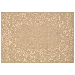 Внутренний и внешний ковер с вьющимися лозами для двора Safavieh, бежевый, 61x107 см