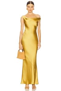 Платье с опущенными плечами Maria от Norma Kamali, asparagus