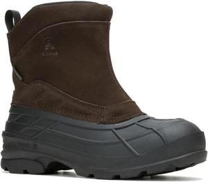Мужские зимние ботинки Kamik Champlain 3 - водонепроницаемые зимние ботинки для мужчин - нескользящая боковая молния - утепленная обувь на слип-он - легкая резиновая подошва - глубокий протектор, темно-коричневый