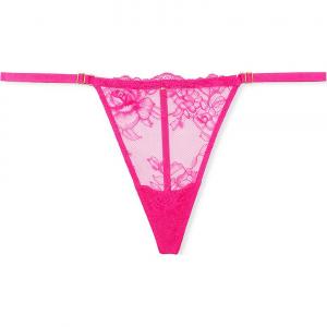 Очень сексуальные кружевные регулируемые стринги V-образной формы Victoria's Secret розовые 1 шт