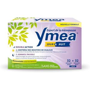 Дневная и ночная пищевая добавка для менопаузы с растительными активными ингредиентами Ymea