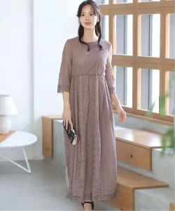 Платье с кружевной отделкой в форме фестонов идеально подойдет для свадеб, встреч выпускников, вечеринок и других торжественных случаев Pourvous, цвет Dark Pink