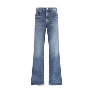 Джинсы Kick Boot трафаретной расцветки, средняя посадка Agolde, синий