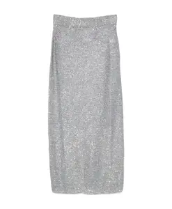 Юбка из шелка и нейлона серебристого цвета Alysi, серый