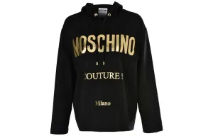 MOSCHINO Свитшот женский черный с капюшоном Moderate Regular