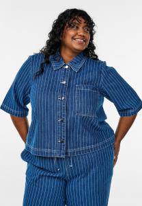 Блуза Zizzi GESTREIFTE , Blue Denim Stripe/Blue Denim