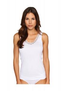 Майка «Шелковая», V-образный вырез, кружевная отделка, женская Sylvia Speidel.