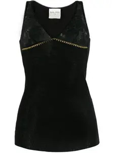 Топ с кружевной вставкой Forte Forte, черный