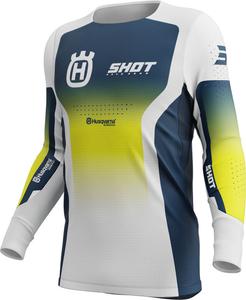 Мотокроссовая майка Shot aerolite husqvarna limited edition 2025, Blue/White/Yellow