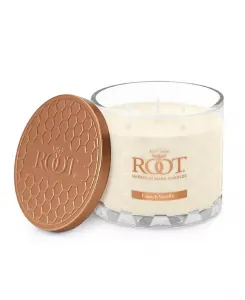 Свеча в стеклянной банке с ароматом французской ванили и сотами Root Candles, ivory