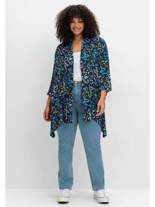 Длинная блузка с принтом темно-синего цвета sheego