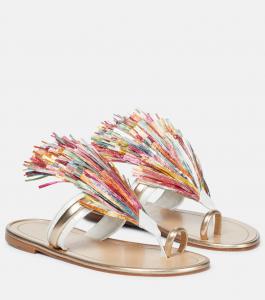 Кожаные сандалии Festividade Christian Louboutin, Light Gold/ Bianco