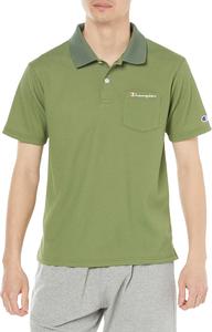 Футболка Champion C3-XS314 с коротким рукавом, быстросохнущая, с защитой от тепла и УФ-излучения, с логотипом, поло, мужская спортивная футболка, зеленый