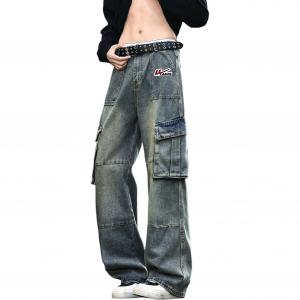 WARRIOR Карго-штаны Unisex Blue DIY Badge Moderate