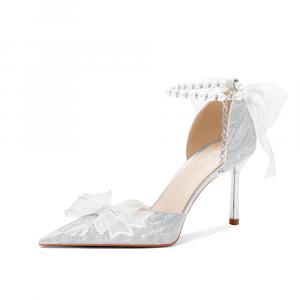 Женские туфли на высоком каблуке A poinsettia princess, серебро