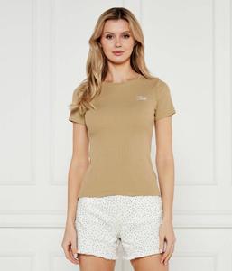 Футболка с вышивкой Slim fit Guess Jeans, коричневый