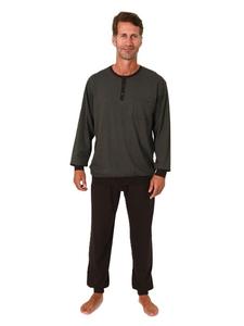 Пижама NORMANN Langarm Bündchen Minimalprint, коричневый