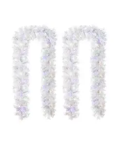 Рождественская гирлянда из белой сосны с заснеженным узором, набор из 2 шт. Glitzhome, multi