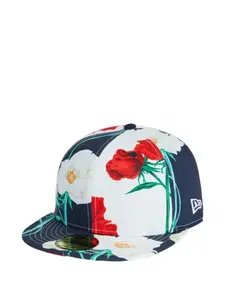 Кепка с принтом роз X New Era Kenzo, синий