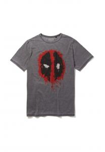 Футболка Marvel Deadpool Icon Paint Logo серая с крутым принтом Marvel Re:Covered, серый