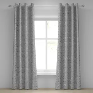 Шторы на люверсах ABAKUHAUS Город, изображение жизни большого города в простом черно-белом рисунке больших зданий, декоративные двухпанельные шторы, 280 см x 245 см, цвет: белый/черный Abakuhaus