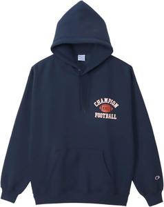 Мужская толстовка с длинными рукавами Champion C3-Y105, хлопок, производство США, свободный крой, графический принт с логотипом, толстовка с капюшоном, спортивный стиль, темно-синий
