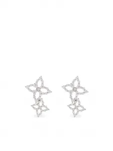 Серьги-подвески Flower из белого золота Roberto Coin, серебяный