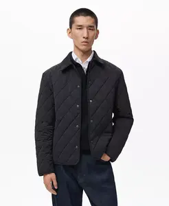 Мужская стеганая куртка с водоотталкивающей пропиткой Mango, черный