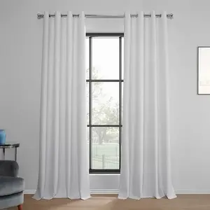 Плотные шторы для гостиниц из льна с люверсами Half Price Drapes, white