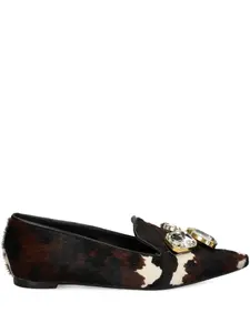 Лоферы с заостренным носком и кристаллами Ras, коричневый