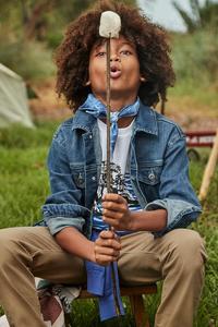 Детские хлопковые брюки свободного кроя Mayoral, зеленый