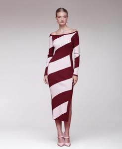 Женское платье-свитер миди с открытыми плечами Avec Les Filles, Red/pink