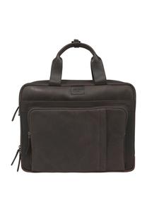 Сумка кожаная однотонная мужская strellson, цвет Darkbrown