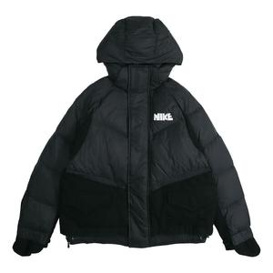 Пуховик Nike x Sacai Crossover Sports Loose Splicing hooded Down Jacket Black, черный