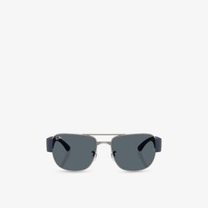 Солнцезащитные очки Ray-Ban квадратные металлические, серебряный