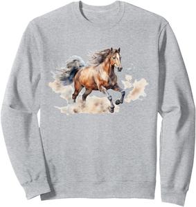 Толстовка Majestic Horse - для мужчин, женщин и девочек, предназначенная для верховой езды. Цвета: выставочные Majestic Horse Equestrian Visitor & Staff Graphics, серый