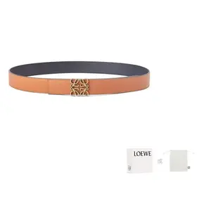 LOEWE Реверсивный пояс с анаграммой, Brown/Black