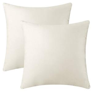 Бархатные современные однотонные домашние декоративные наволочки для дивана, дивана, 2 шт., 18 x 18 дюймов Unique Bargains, бежевый