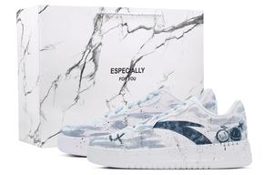 ANTA Скользоустойчивые амортизирующие низкие скейтерские кроссовки мужские бело-синие