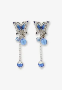 Двусторонние серьги с мотивом бабочек