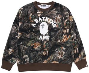 Свитшот Tree Edge Camo College Relaxed Fit Crewneck Sweatshirt #2 BAPE, коричневый