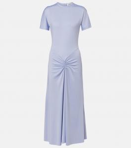 Собранное платье миди из джерси Victoria Beckham, Delphinium