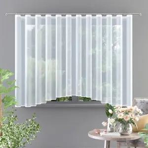 Штора из вуали, отделанная бантом и каймой, 300x140 см, белая Wisan