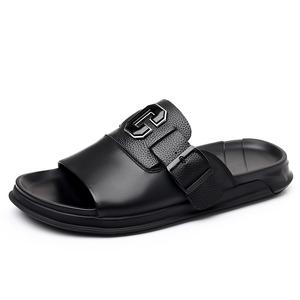 HBRK Скользостойкие износостойкие шлепанцы мужские - черные, цвет Black