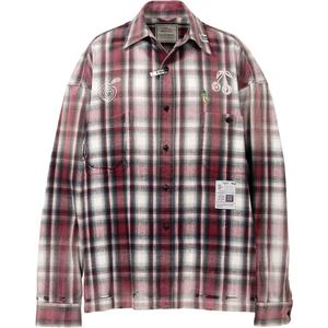 FW25 Vintage Like Check Рубашка для мужчин Maison Mihara Yasuhiro, красный