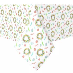 Прямоугольная скатерть, 100 % хлопок, 60х84 дюйма, красочная весенняя пасха.
