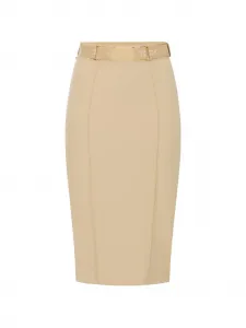 Миди-юбка в рубчик Elisabetta Franchi, бежевый