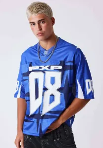 Футболка с принтом à col en v Project X Paris, Bleu Outremer Profond Deep Ultramarine