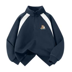 Детский свитшот с полуоткрытым воротником Moderate WARRIOR, темно-синий/h doll k