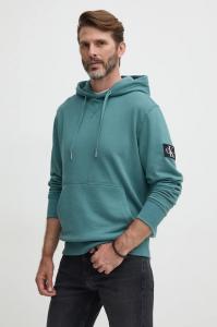 Хлопковая толстовка Calvin Klein Jeans, бирюзовый